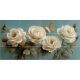 White rose and butterfly ceramic tile mural for vintage interiors